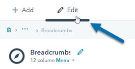 Edit the breadcumbs menu module