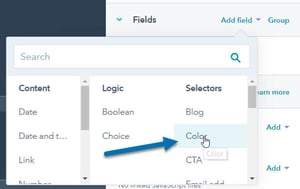 HubSpot custom module color field