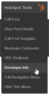 HubSpot Tools - Developer Info