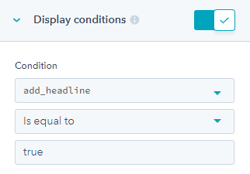 HubSpot custom module - display conditions