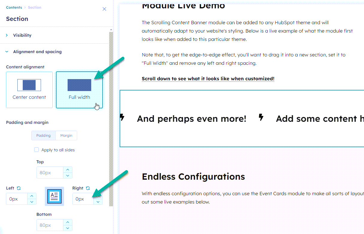 Documentation | Scrolling Content Banner