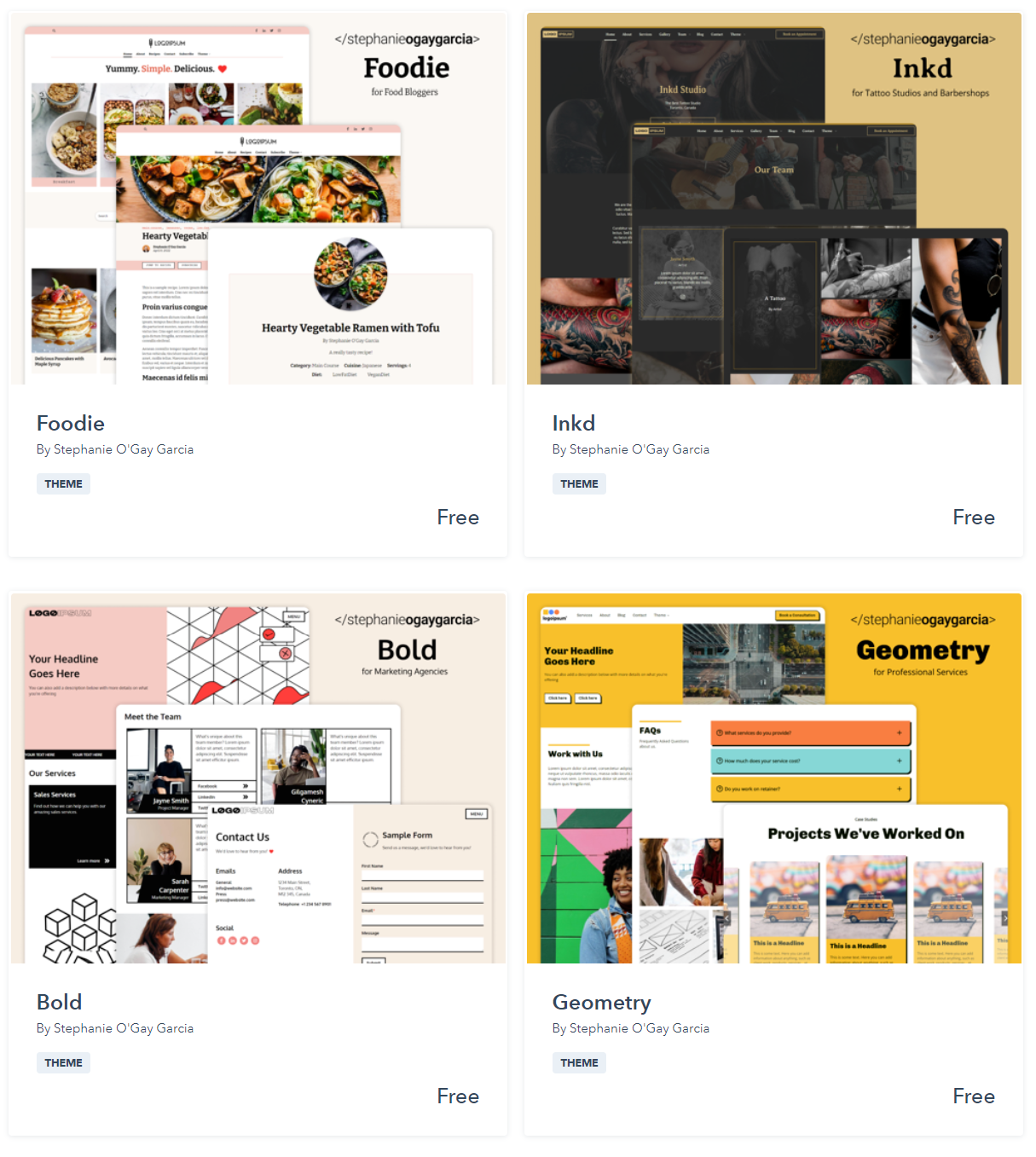 Free HubSpot Marketplace Themes by Stephanie O'Gay Garcia - Freelance HubSpot Web Developer Free HubSpot Marketplace Themes by Stephanie O'Gay Garcia - Freelance HubSpot Web Developer