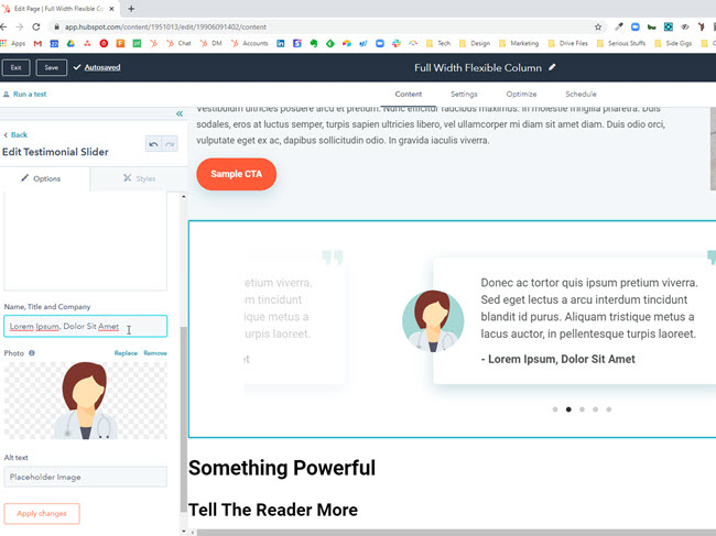 HubSpot Testimonial Slider Module with editable content HubSpot Testimonial Slider Module with editable content